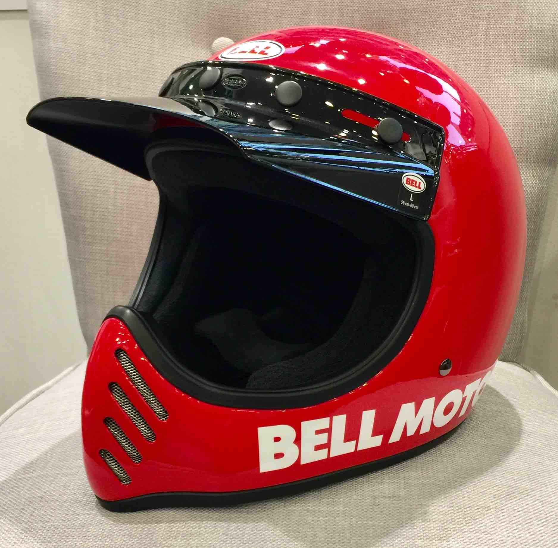 Casque Moto BELL Moto-3 Classic – Style Café Racer, Double Anneau – Taille M (57/58), Rouge