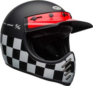 Casque BELL Moto-3 Fasthouse Checkers Matte/Gloss Black/White/Red