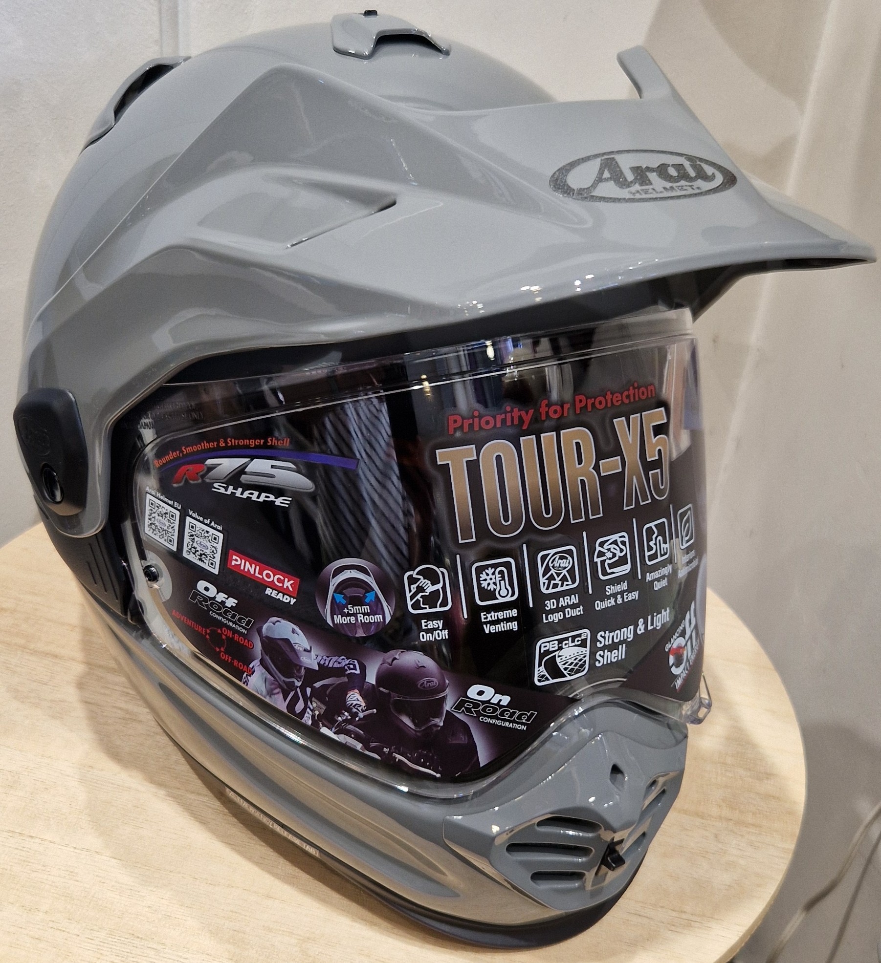 Casque-ARAI-TOUR-X5-Modern-Grey-casque-integral-moto-trail-off-road-gris-nardo-elmo